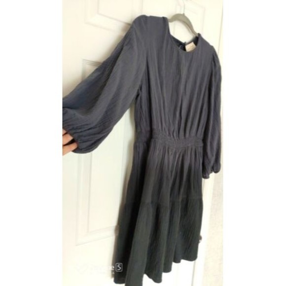 Universal Thread Women's Dress Cotton Large Gray Long Sleeves - Picture 2 of 7